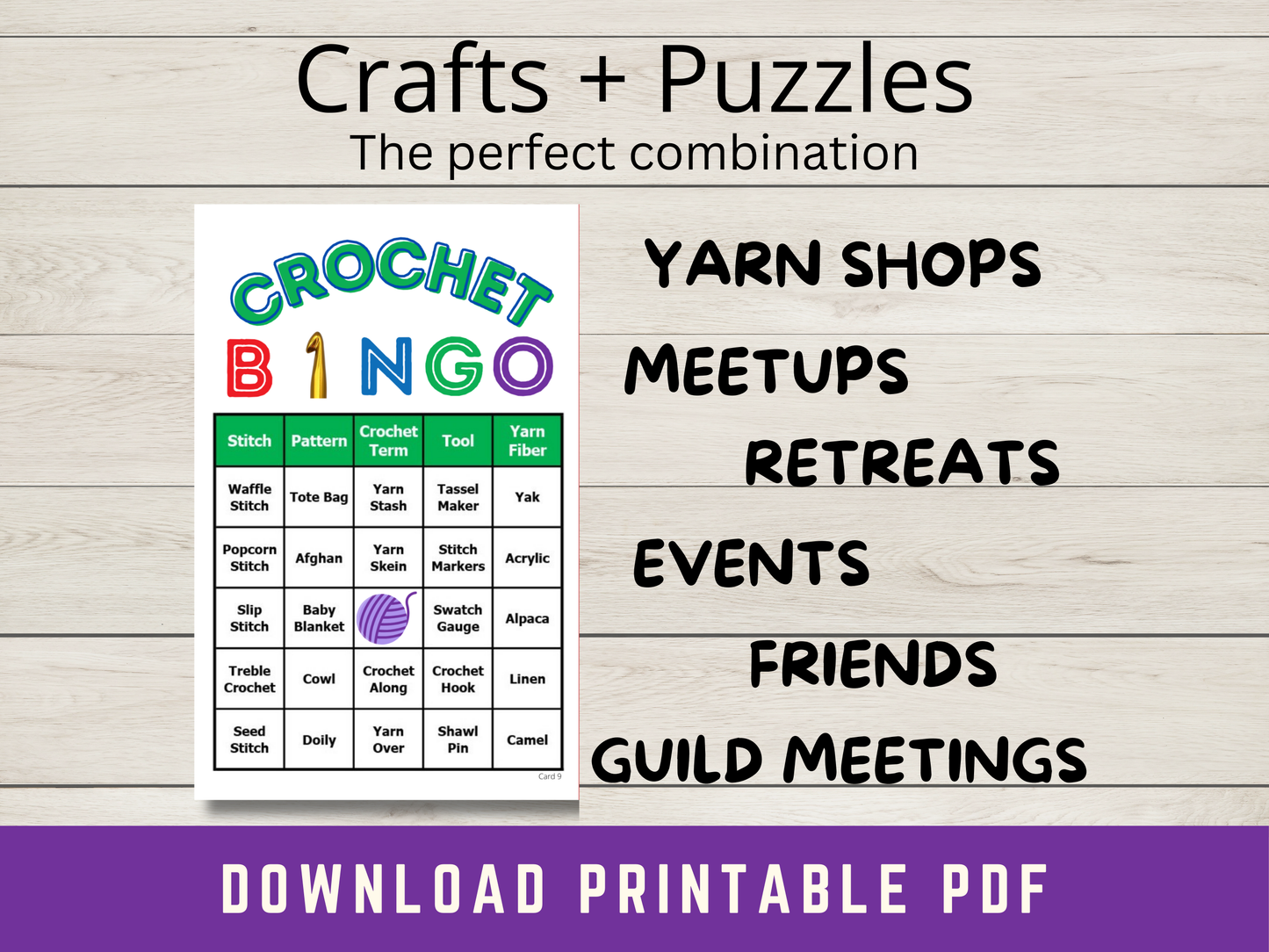 Crochet Bingo, 100 Bingo Cards