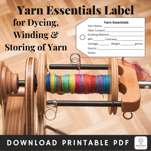 Yarn Essential Labels - Handspun, Spinning, Hand Dye, Yarn Stash, Yarn Content - Record Notes